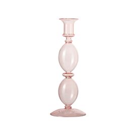 Kaarsenhouder glas roze 9 x 23 cm / Gusta